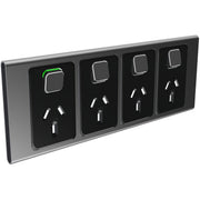 PDL Iconic Styl, cover frame, 4 switches & 4 sockets, horizontal