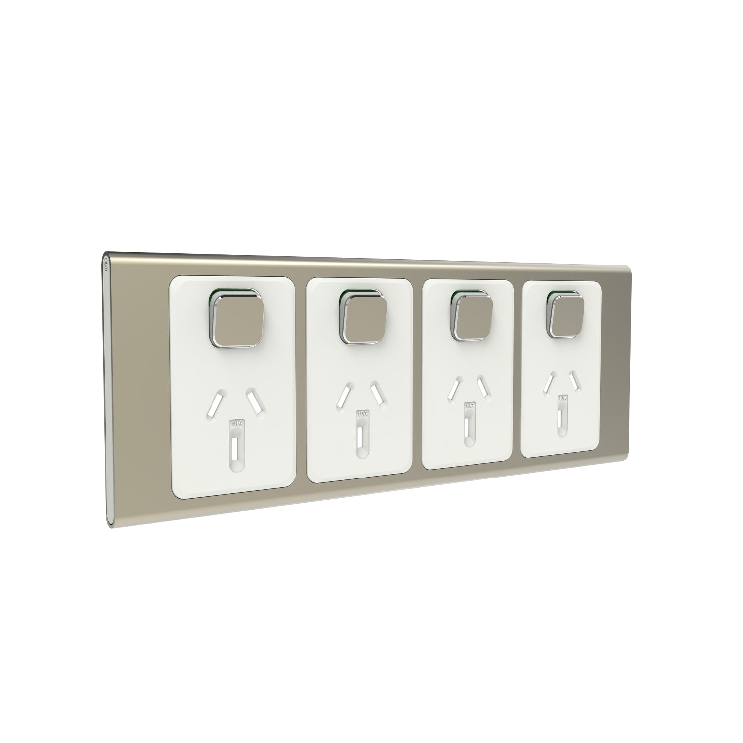 PDL Iconic Styl, cover frame, 4 switches & 4 sockets, horizontal