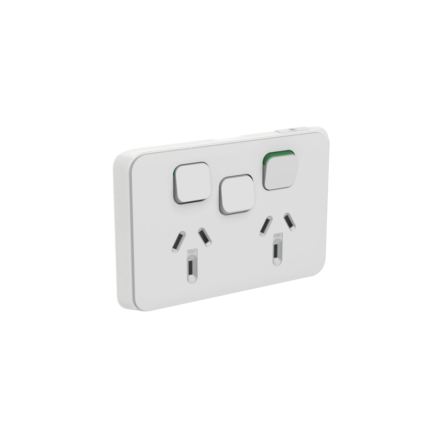PDL Iconic Cover Plate Double Switched Socket + Switch 10Amp