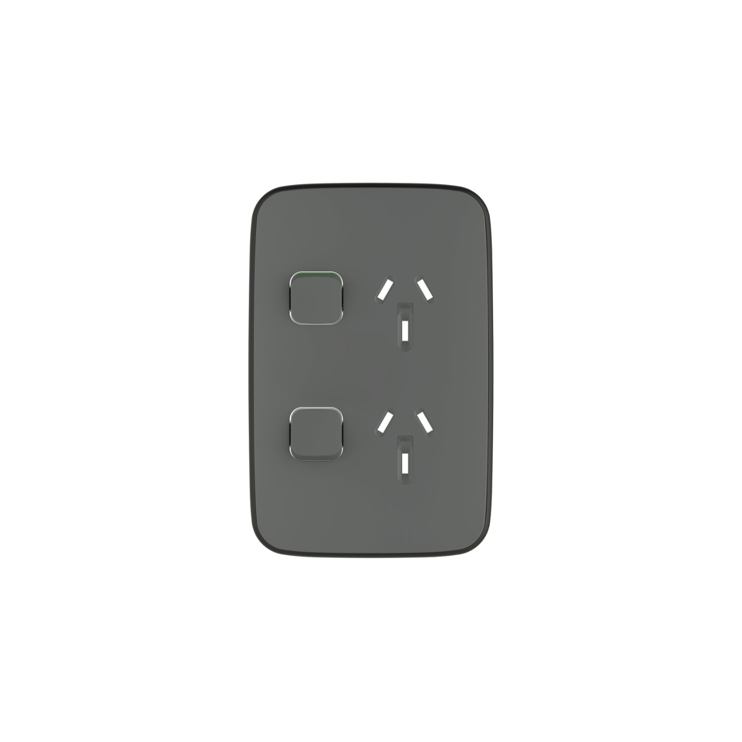 PDL Iconic Essence, cover frame, 2 switches & 2 sockets, 10 A, vertical
