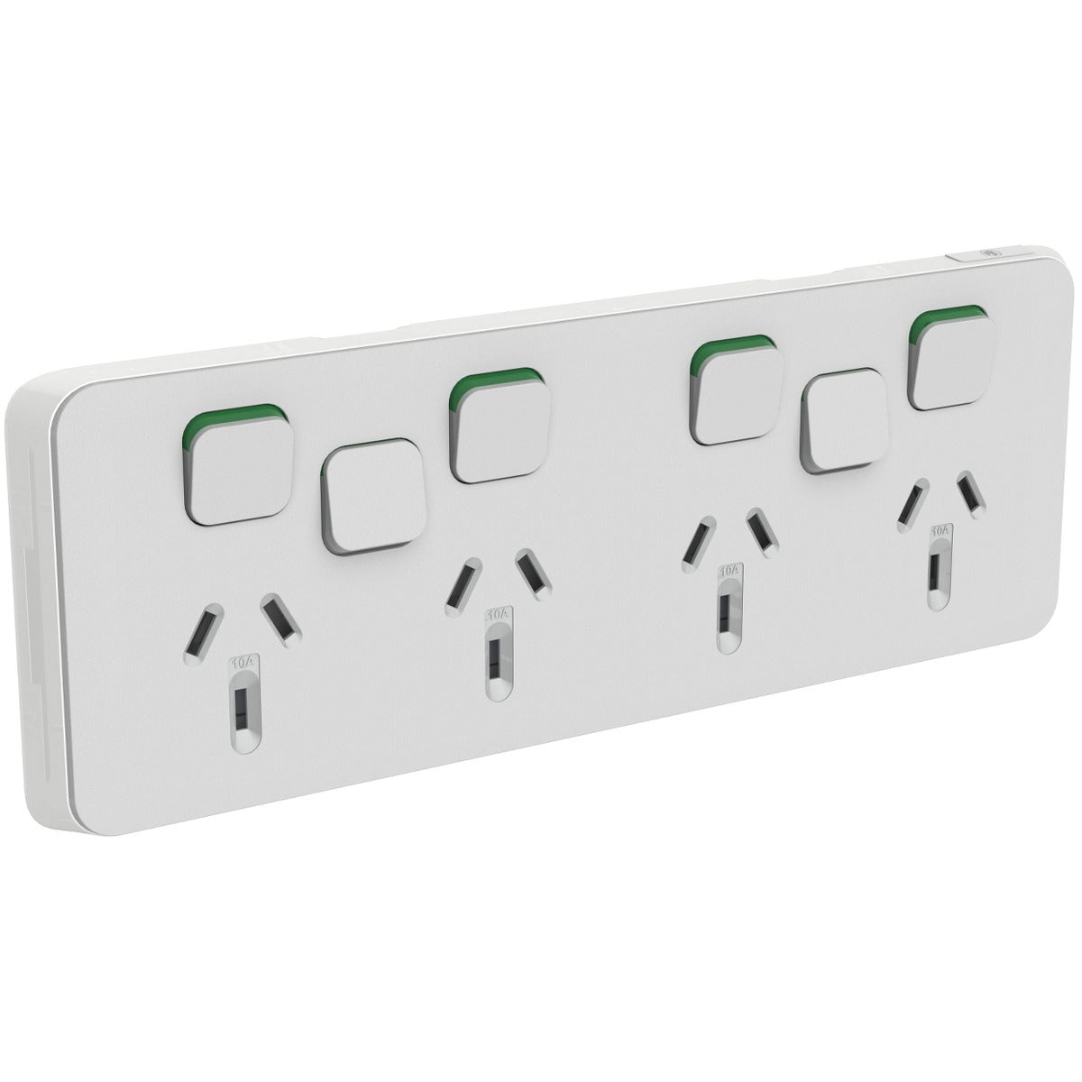 PDL Iconic, cover frame for switched GPO Horiz 10A 250V option for 2 extra switch