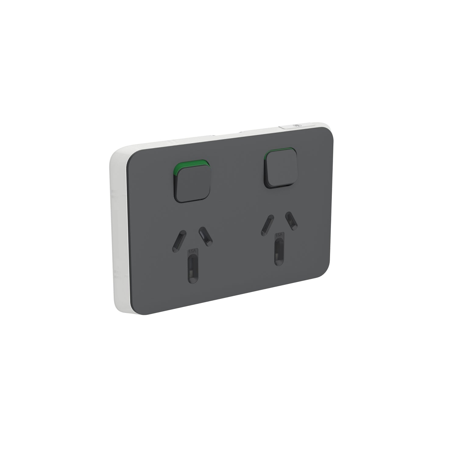 PDL Iconic, cover frame for Double switched GPO, Horizontal