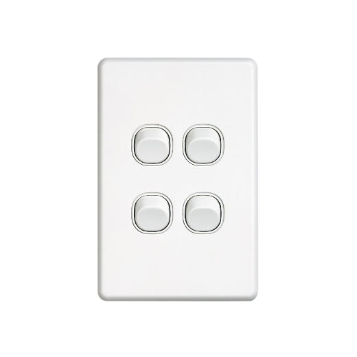 Clipsal C2000 Switch 4-Gang 10Amp - White