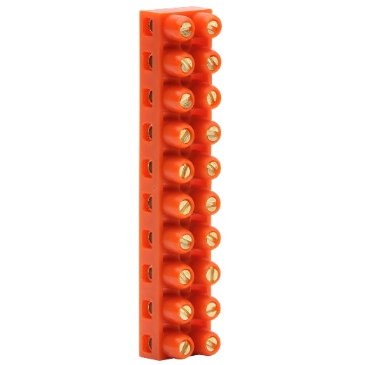 PDL Screw Connector Strip 10-Way 60 Degrees 500V 32Amp - Orange