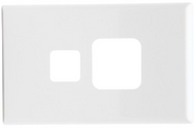 PDL Single Horizontal Socket Cover Plate - White