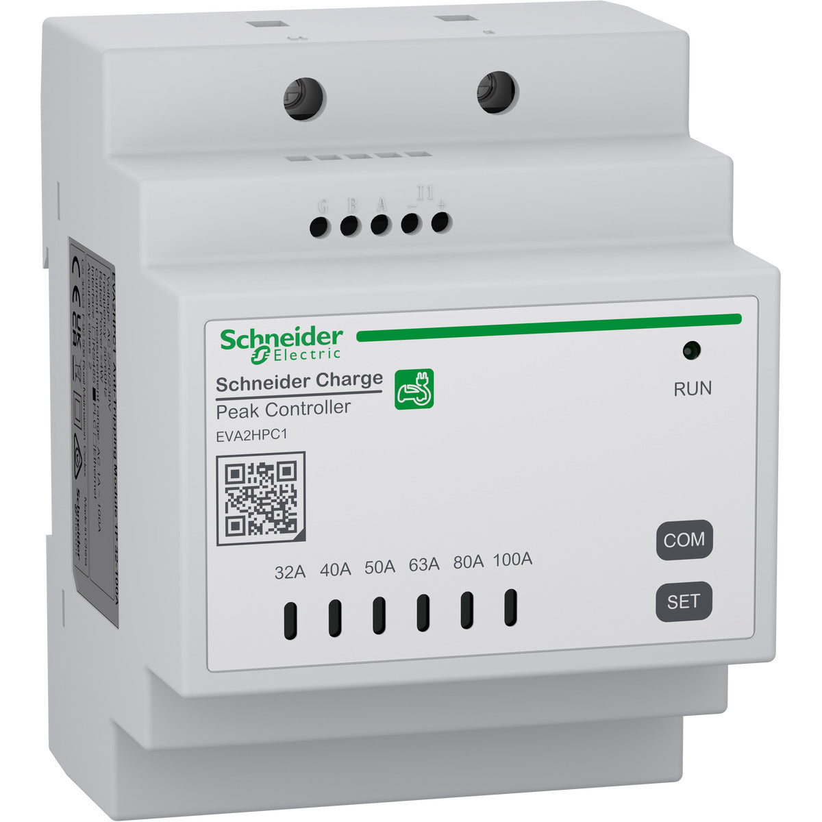 Load-shedder, Schneider Charge, 1P, maximum current allowed to charging station manually set from 32A to 100A