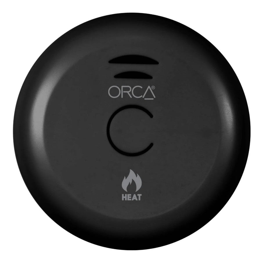Orca 10 Year Wireless Interlink Heat Alarm Black