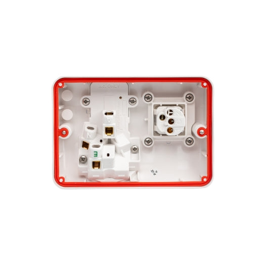 PDL Weatherproof Socket + Switch IP55 10Amp - Grey