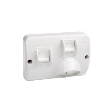 PDL Weatherproof Socket + Switch IP55 10Amp - Grey