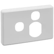 Clipsal Classic Single Horizontal Socket with Extra Switch Cover Plate - White