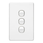 Clipsal Flush Switch, C2000 Series, 3 Gang, 250VAC, 10A, Classic , Vertical