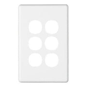 Clipsal 6Gang Switch Cover Plate - White