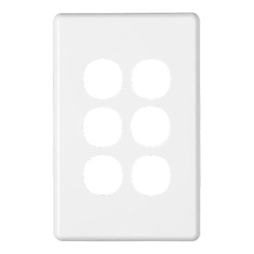 Clipsal 6Gang Switch Cover Plate - White