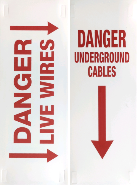 Plastic Danger Sign - Live Wires