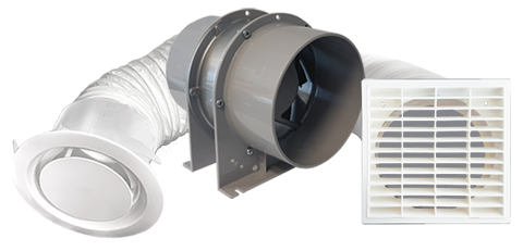 Manrose FAN0102 SF150T Inline In-Shower Extraction Fan Kit 150mm with run-on timer