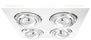 Manrose Satin Fan, 4Heat & LED Light Unit - White