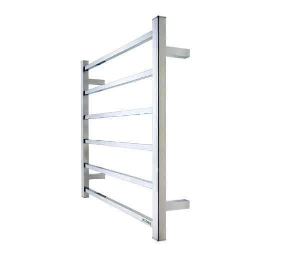 Chrome towel rack on a white background