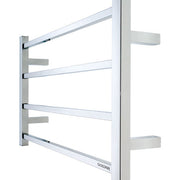 Towel rack with multiple horizontal bars on a white background