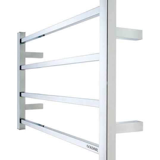 Towel rack with multiple horizontal bars on a white background