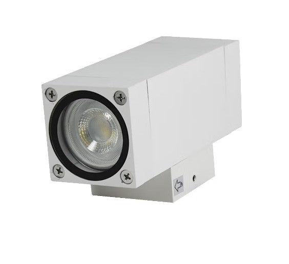 White square light fixture on a white background