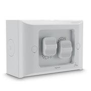 HPM Aqua Life 16A IP66 Weatherproof Surface Mount 2 Gang Switch