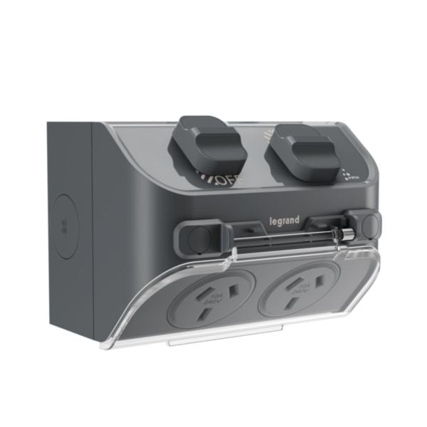 HPM Aqua Life 10A IP54 Weatherproof Surface Mount Double Power Point