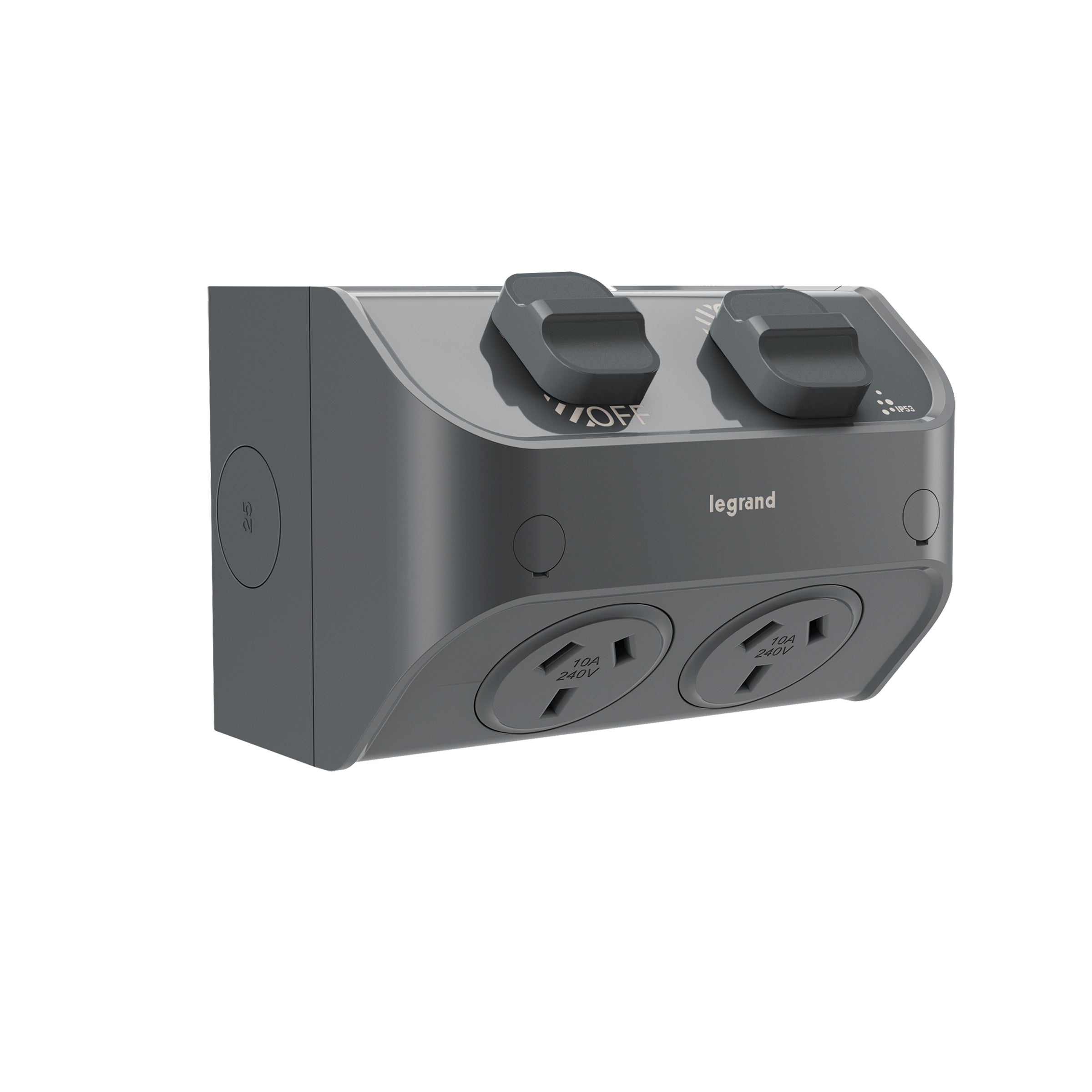 HPM Aqua Life 10A IP53 Weatherproof Surface Mount Double Power Point