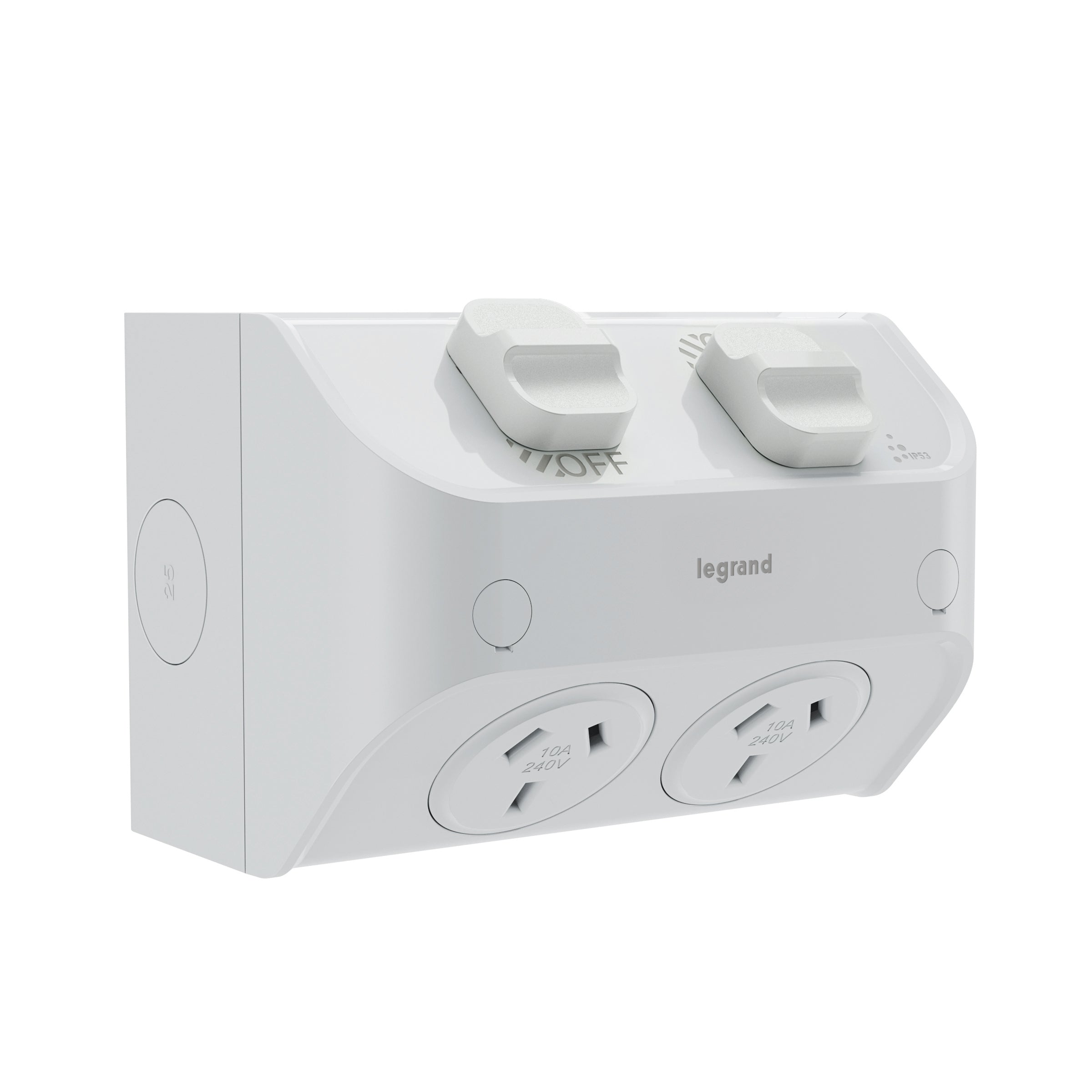 HPM Aqua Life 10A IP53 Weatherproof Surface Mount Double Power Point
