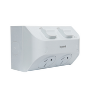 hpm Aqua Life 15A IP53 Weatherproof Surface Mount Single Power Point Limestone Grey