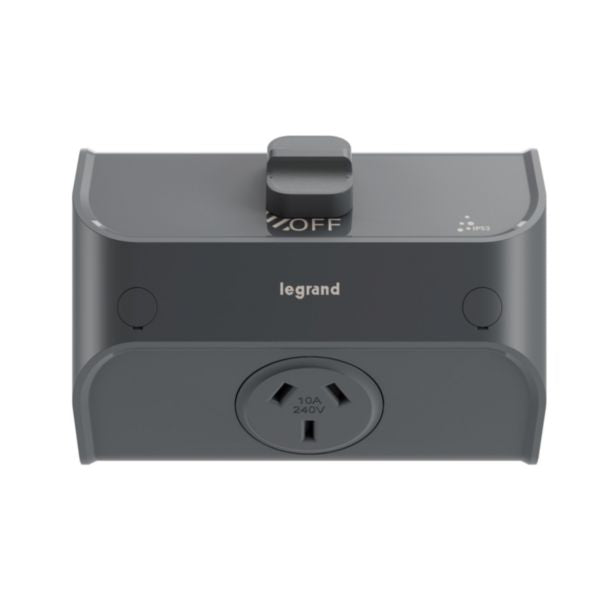 HPM Aqua Life 10A IP53 Weatherproof Shallow Mount Single Power Point