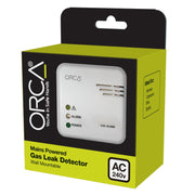ORCA gas leak detector packaging with black and yellow design