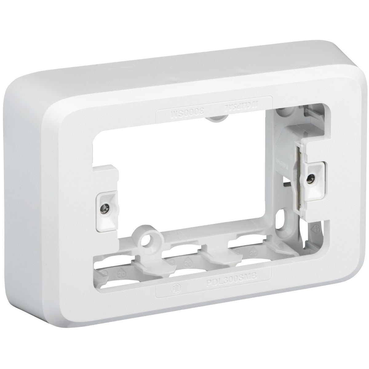 PDL Iconic Mounting Block 1Gang 32mm Push-in/Clip-in Funtion - White