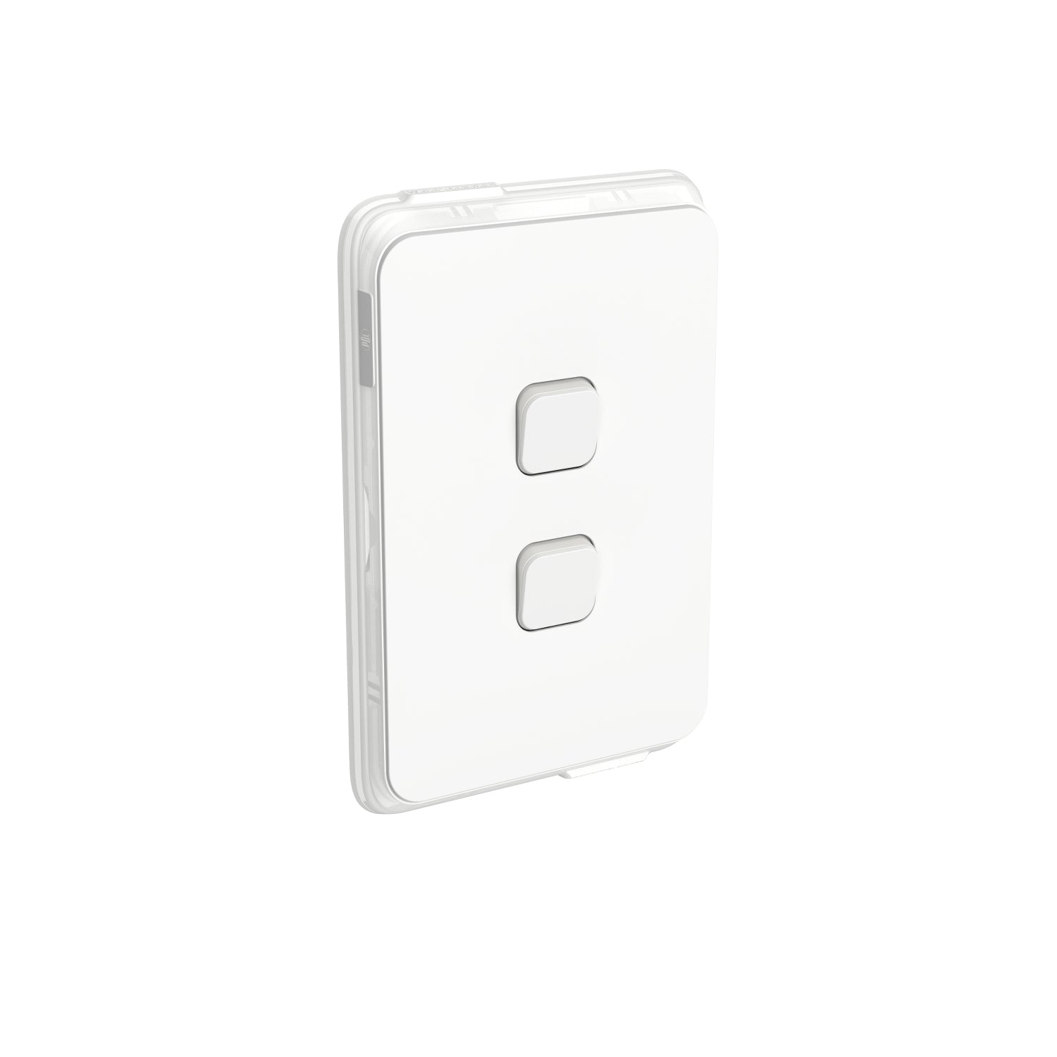 PDL Iconic Waterproof Switch IP44 2Gang 20Amp - Vivid White