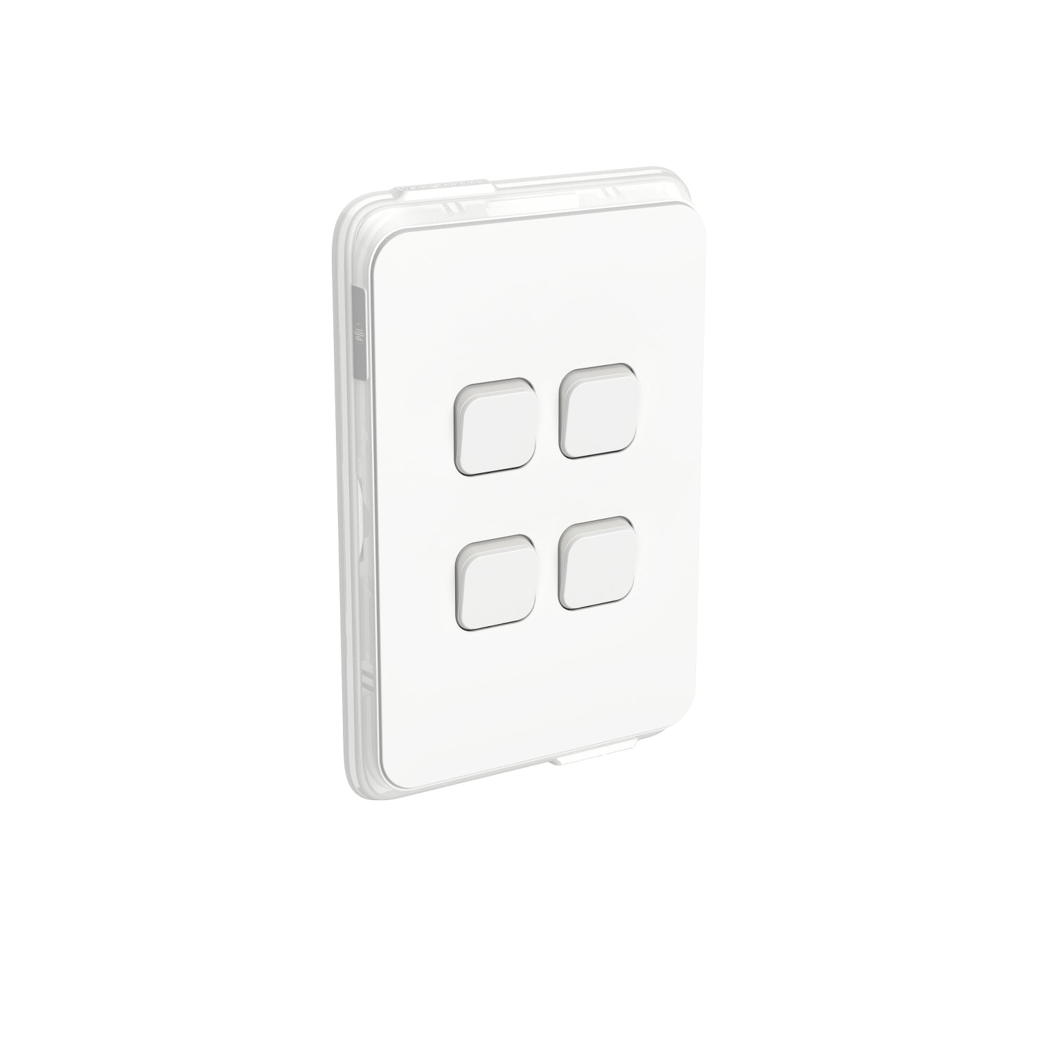 PDL Iconic Waterproof Switch IP44 4Gang 20Amp - Vivid White