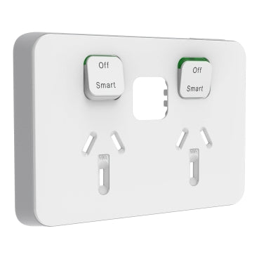 PDL Iconic Cover Plate Connected Double Switched Socket