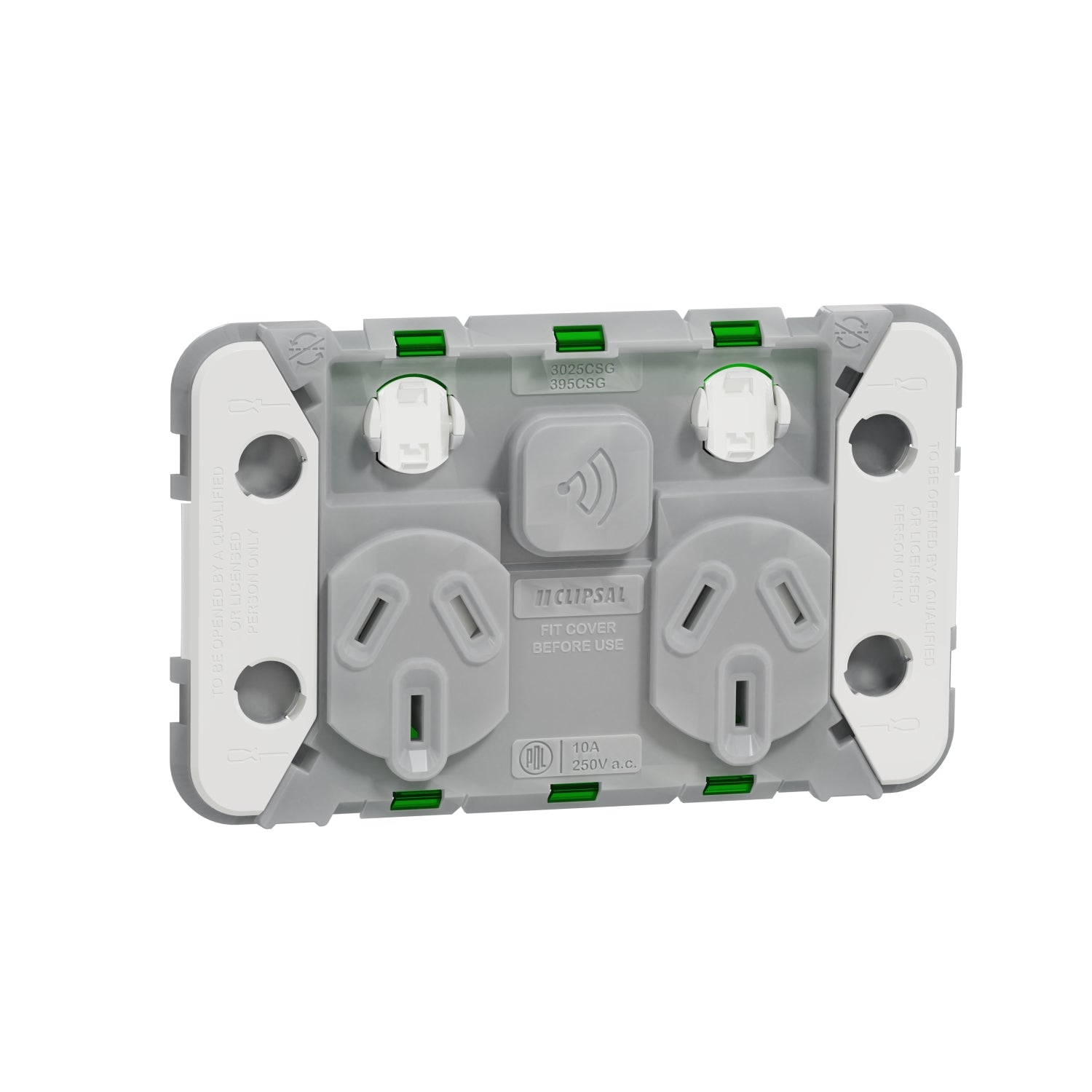 PDL Wiser Double Horizontal Socket Grid, 10A with Zigbee