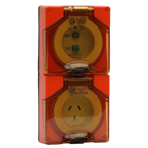 PDL 56 RCD Socket 3Pin IP66 240V 20Amp