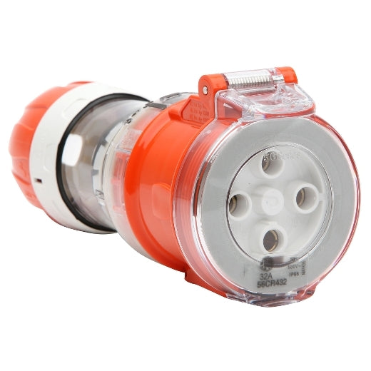 PDL 56 Cord Connector 4Pin IP66 500V 32Amp - Orange