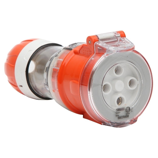 PDL 56 Cord Connector 4Pin IP66 500V 50Amp - Orange