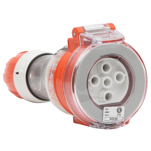 PDL 56 Cord Connector 5Pin IP66 500V 20Amp - Orange