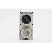 PDL 56 Switched Socket 3Pin 1P IP66 250V 15Amp - Grey