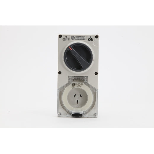 PDL 56 Switched Socket 3Pin 1P IP66 250V 15Amp - Grey