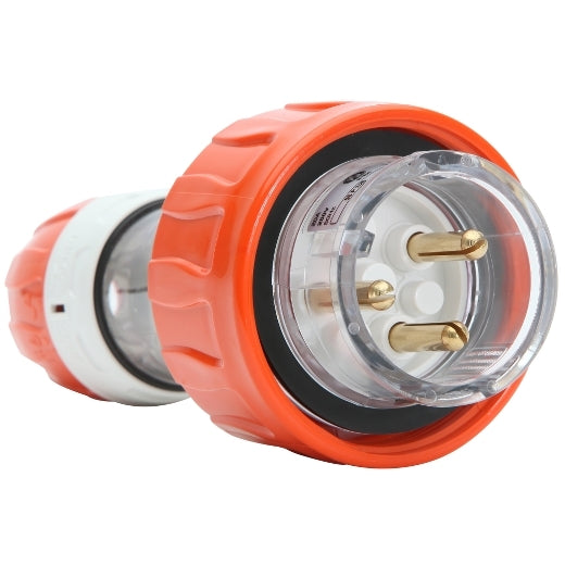 PDL 56 Plug Straight 3Pin IP66 250V 20Amp - Orange