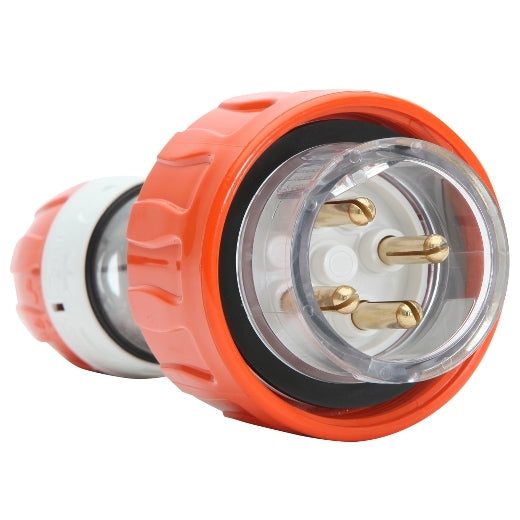 PDL 56 Plug Straight 4Pin IP66 500V 20Amp - Orange