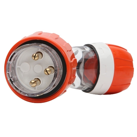 PDL 56 Plug Angled 3Pin IP66 250V 32Amp - Orange