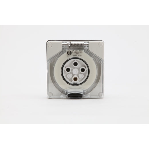 PDL 56 Socket 4Pin 3P IP66 500V 16Amp - Grey
