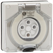 PDL 56 Socket 4Pin 3P IP66 500V 20Amp - Grey