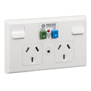 PDL Double Switched Socket, 600 Series, 10A RCD 30mA Trip