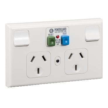 PDL Double Switched Socket, 600 Series, 10A RCD 30mA Trip