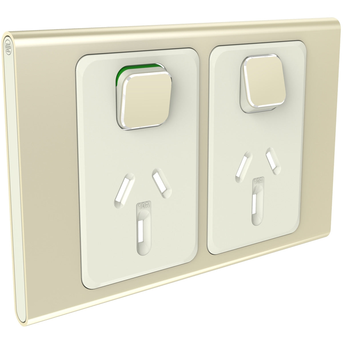 PDL Iconic Styl, cover frame, 2 switches & 2 sockets, horizontal